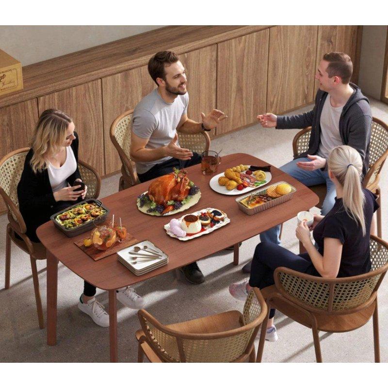 Açık Kahverengi Çam Ağacı Rustik 6 Kişilik Bohem Yemek Masası - 150x80 cm - 235694