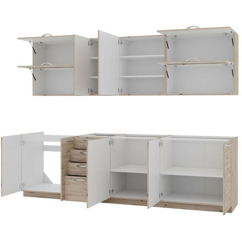 Açık Meşe Laminat Tezgahsız Mutfak Modeli - 260 cm - 186175