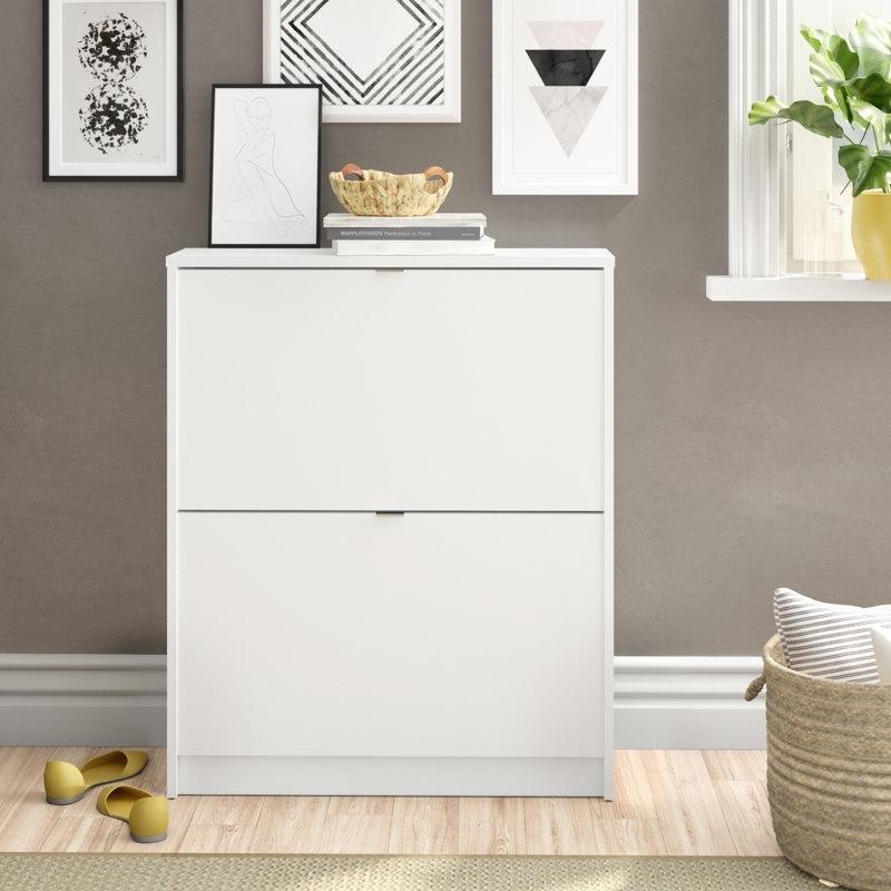Ahşap 2 Çekmeceli Düşer Kapaklı Ayakkabılık - 71x25x86 cm - 229482