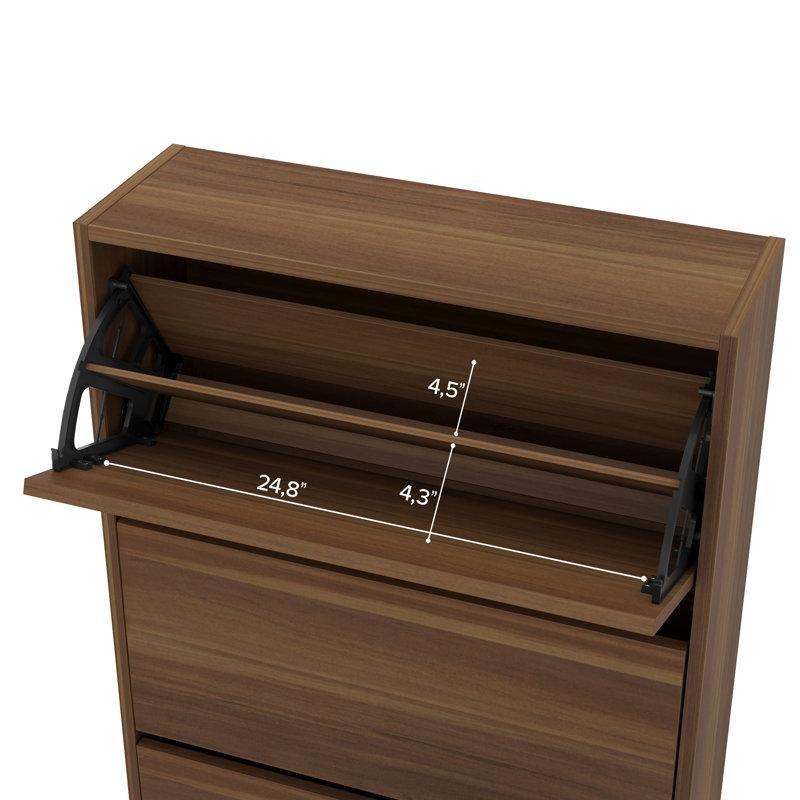 Ahşap 3 Katlı Duvara Monte Edilebilir Ayakkabılık - 111x74x24 cm - 228433