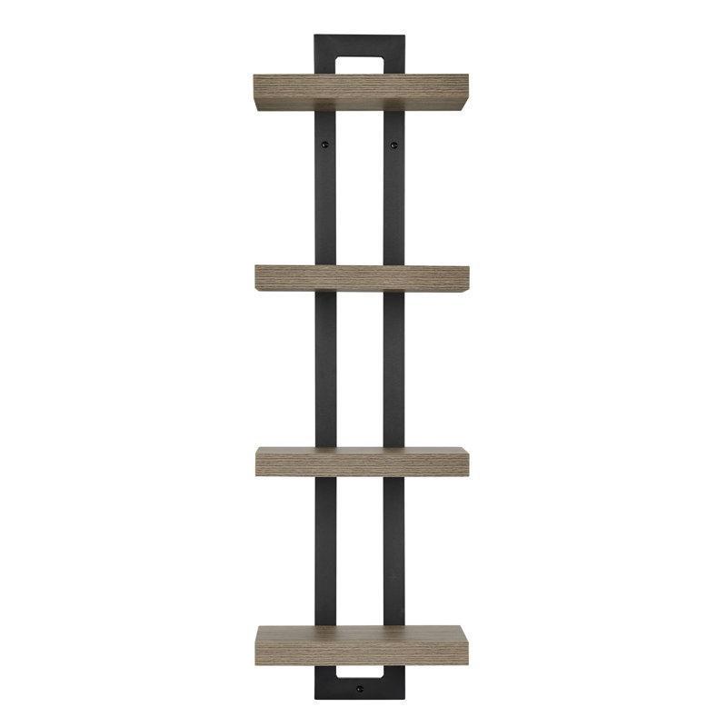 Ahşap 4 Raflı İnce Tasarım Duvar Rafı - 92 cm - 180235