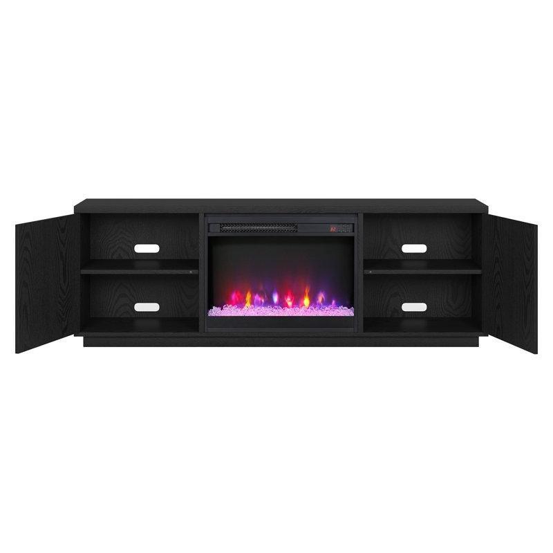 Ahşap Dokulu MDF Elektrikli Şömineli TV Ünitesi - 178 cm - 221890