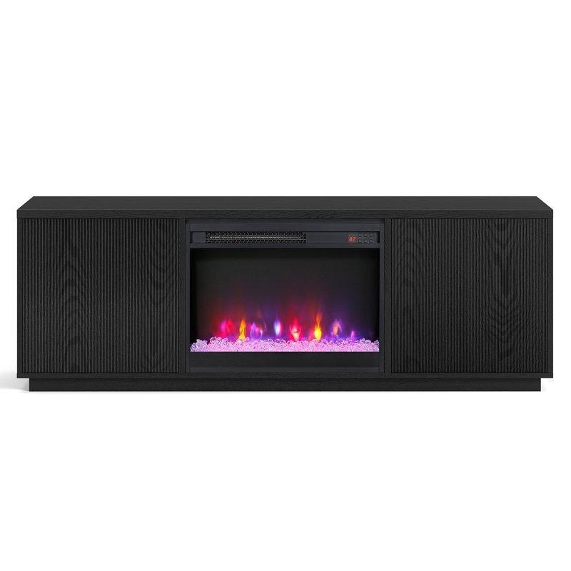 Ahşap Dokulu MDF Elektrikli Şömineli TV Ünitesi - 178 cm - 221890