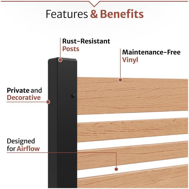 Ahşap Görünümlü PVC Saksılı Ayaklı Bahçe Paravanı - 117x112 cm - 173031