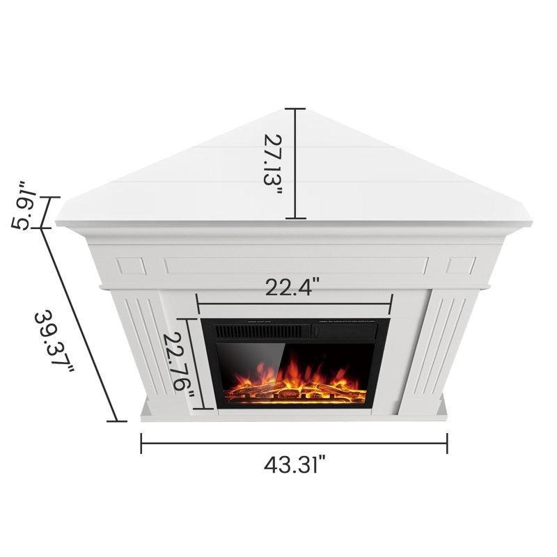 Ahşap Köşe Uzaktan Kumandalı Şömine Giydirmeli Elektrikli Şömine - 110 cm - 183979