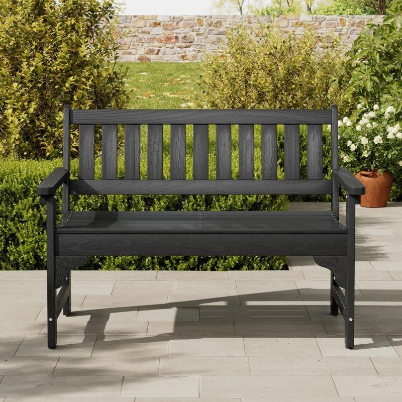 Ahşap Rengi HDPE UV Korumalı Su Geçirmez Bahçe Bankı - 122 cm - 172274