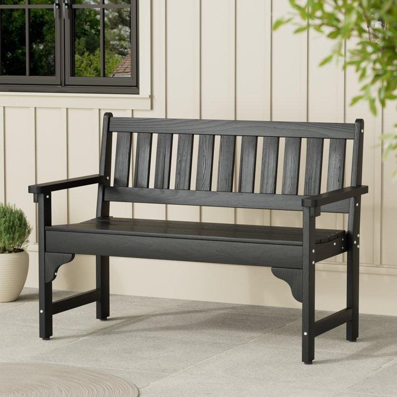 Ahşap Rengi HDPE UV Korumalı Su Geçirmez Bahçe Bankı - 122 cm - 172274