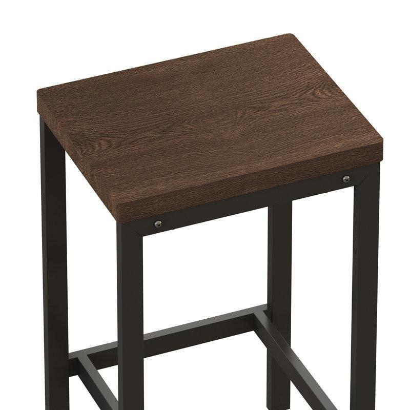 Ahşap ve Metal 3 Tabureli Dikdörtgen Bar Masası Seti - 153x40 cm - 231796