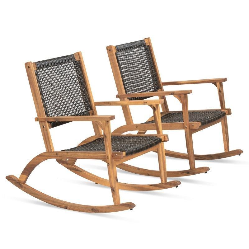 Akasya Ağacı ve Rattan 2li Set Dış Mekan Sallanan Sandalye - 219230