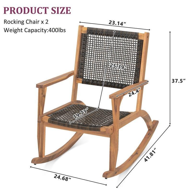 Akasya Ağacı ve Rattan 2li Set Dış Mekan Sallanan Sandalye - 219230