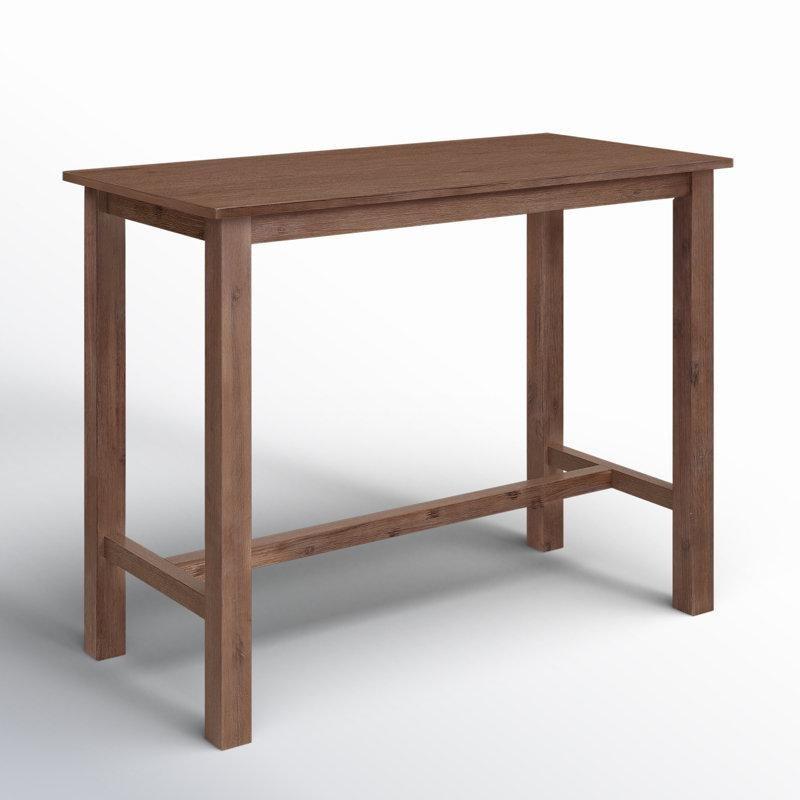 Akasya Masif Ahşap Rustik Tasarım Dört Ayaklı Bar Masası - 121x60 cm - 231310
