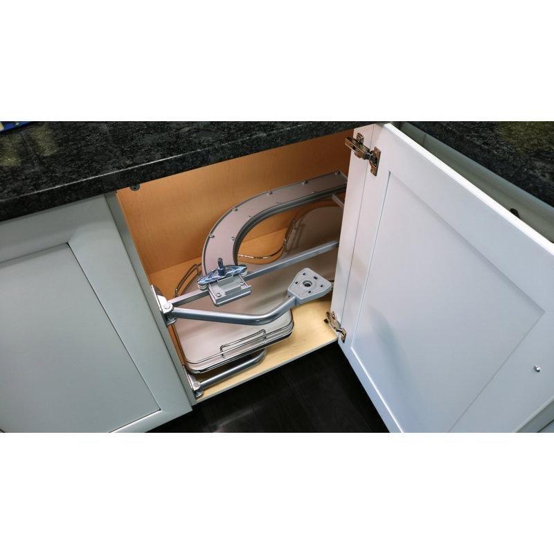Akçaağaç Metal İki Katlı Döner Kör Köşe Dolap İçi Raf Sistemi - 39 cm Kapak Genişliği - 184022