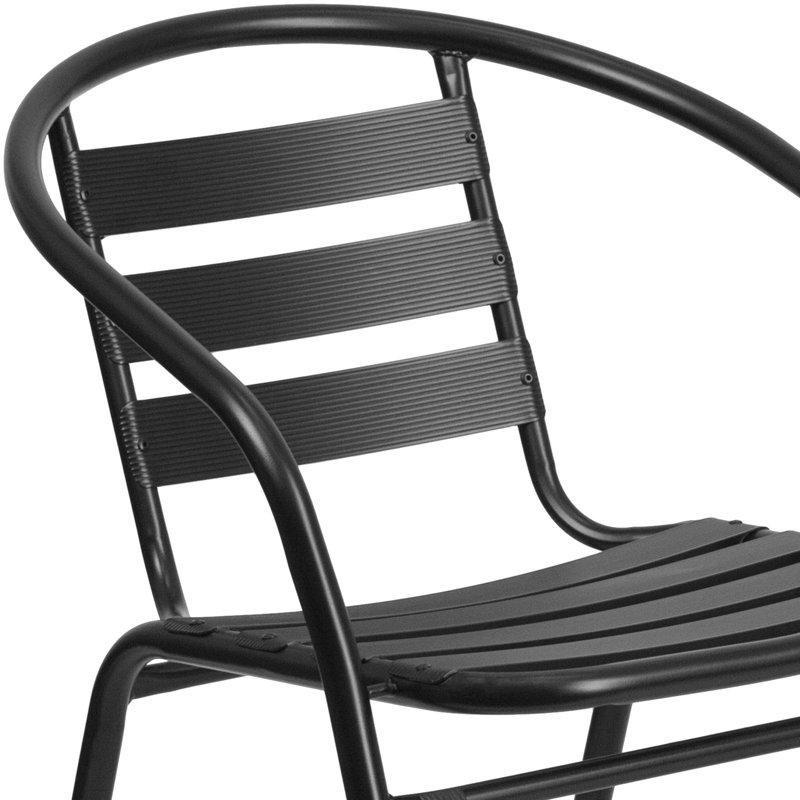 Alüminyum İstiflenebilir Çıtalı Kollu Bahçe Sandalyesi - 4lü Set - 174771