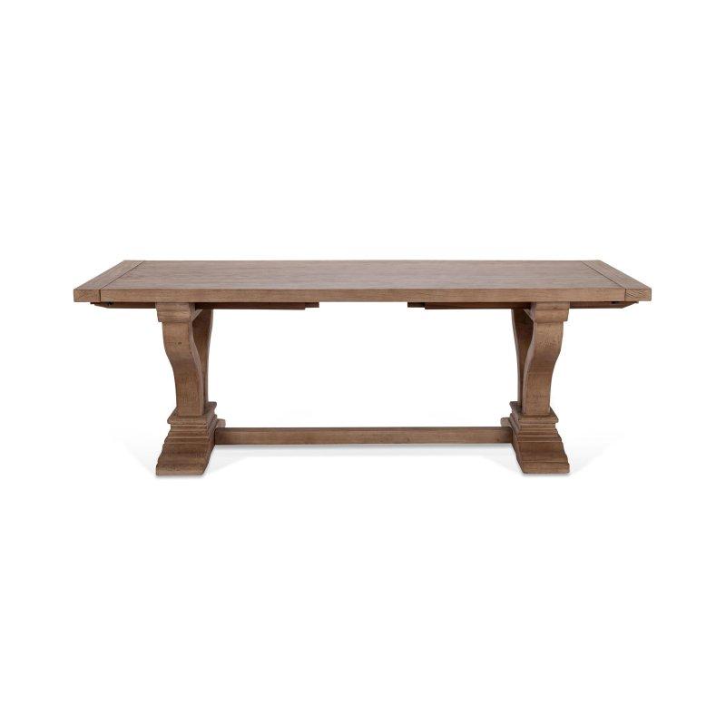 Antik Bej Geri Dönüştürülmüş Çam Açılabilir El Yapımı Bohem Yemek Masası - 219x102 cm - 237981