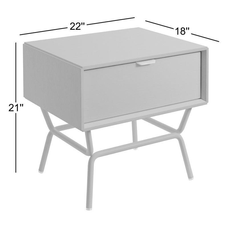 Antik Pirinç Kulplu Masif Ahşap Tablalı Metal Komodin - 56 cm - 223818