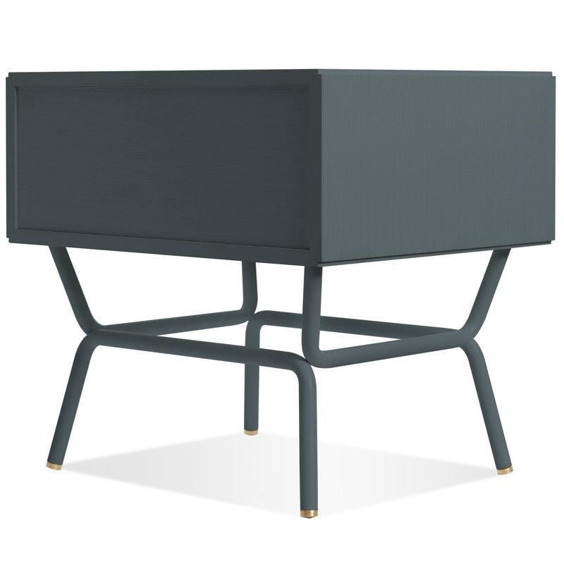 Antik Pirinç Kulplu Masif Ahşap Tablalı Metal Komodin - 56 cm - 223818