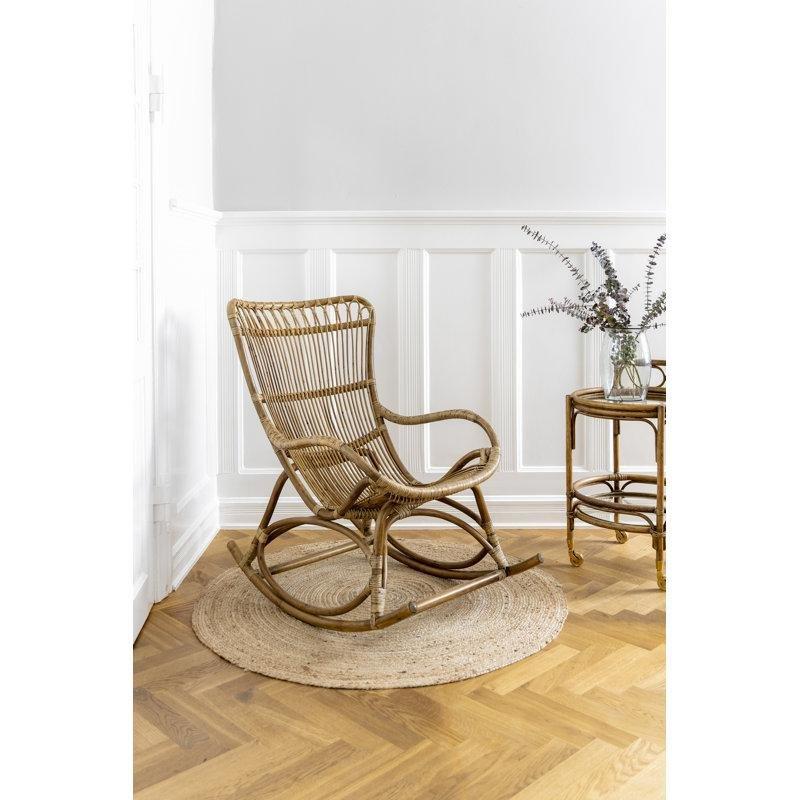 Antik Rattan El Yapımı Bohem Sallanan Sandalye - 219157