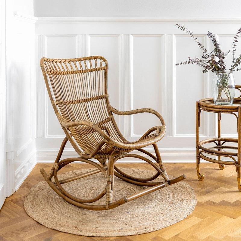 Antik Rattan El Yapımı Bohem Sallanan Sandalye - 219157