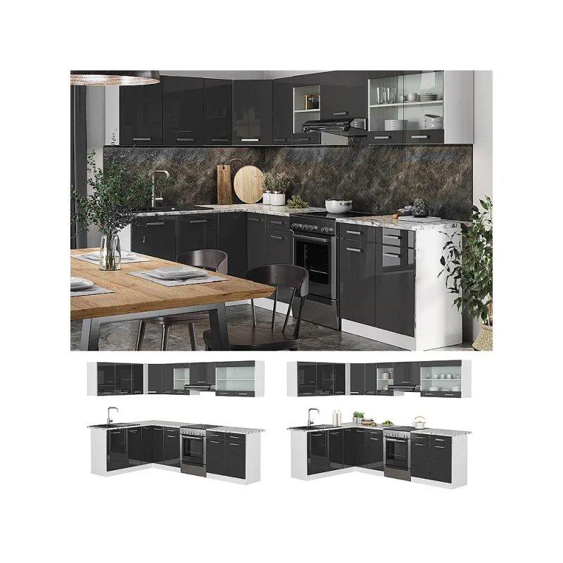 Antrasit Gold Meşe Köşe Mutfak Modeli - 270x60x82 cm - 186532