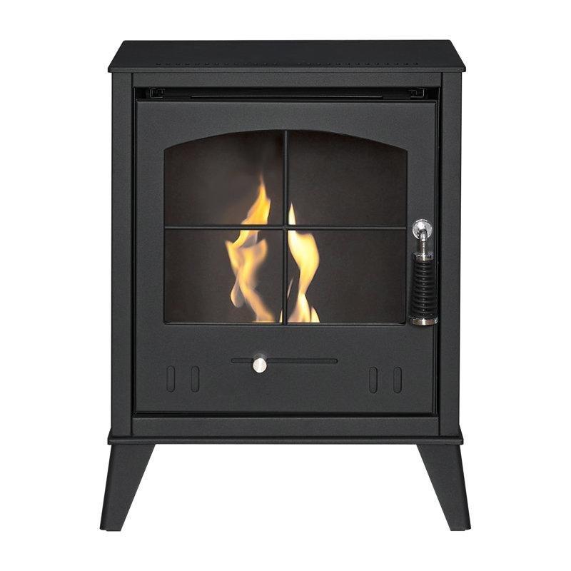 Antrasit Gri Metal Cam Kapaklı Solo Bioethanol Şömine - 58x43x30 cm - 188010