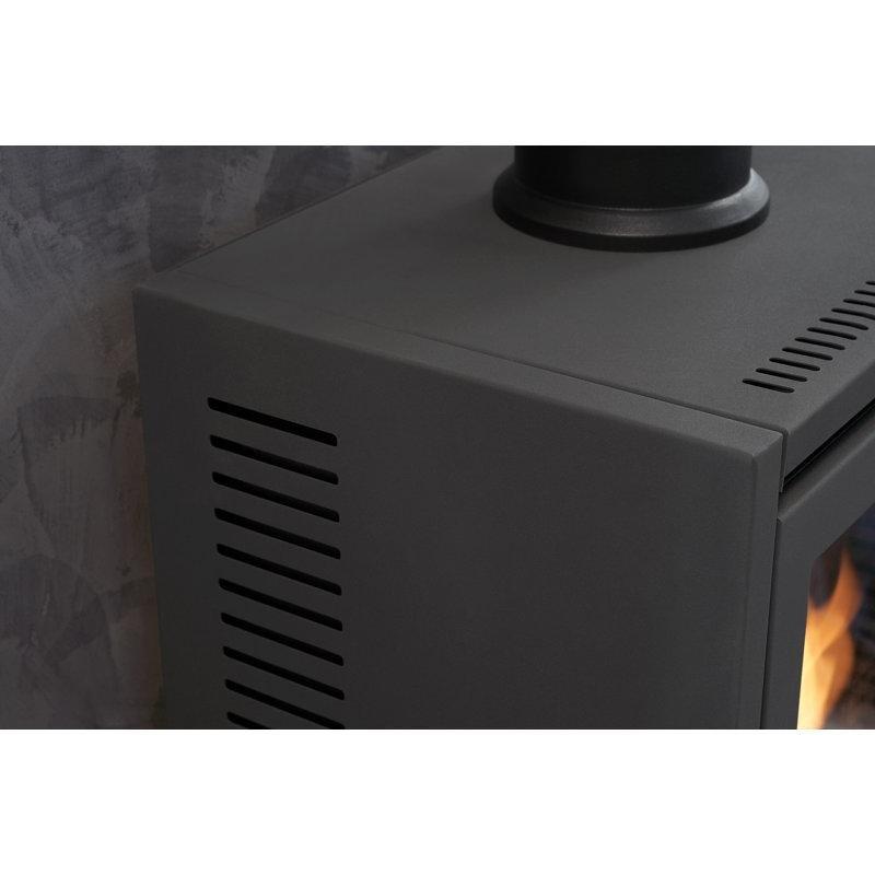 Antrasit Gri Metal Solo Cam Kapaklı Bioethanol Şömine - 57x43 cm - 188219
