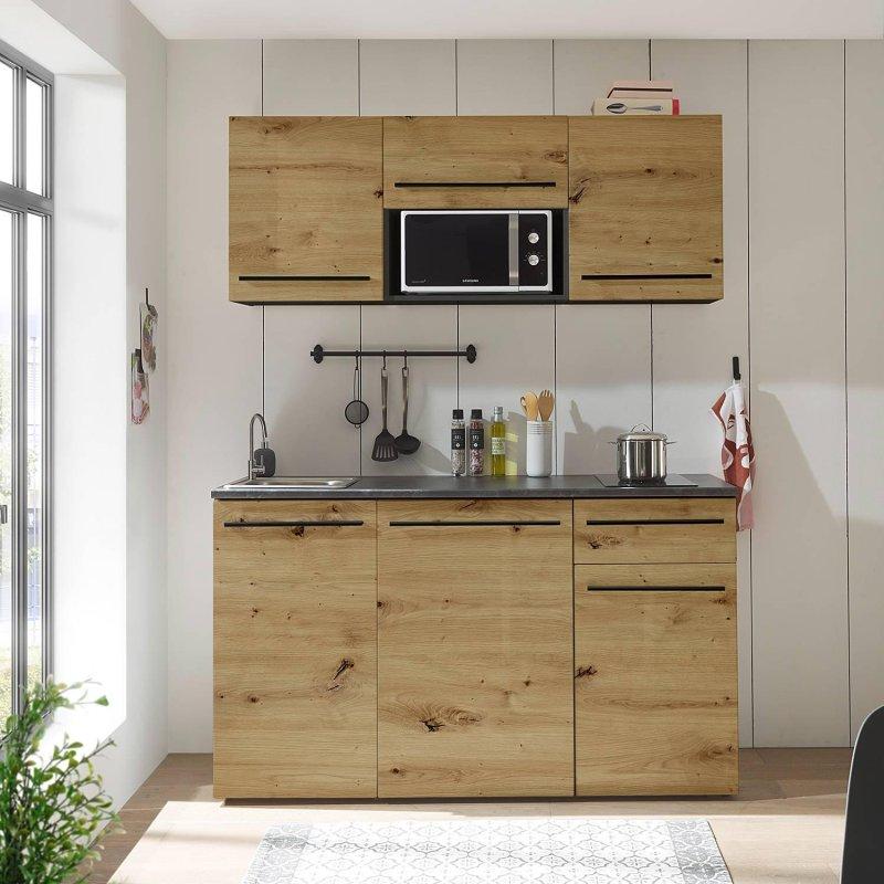 Antrasit ve Artisan Meşe Suntalam 6 Parçalı Mutfak Modeli - 160 cm - 185762