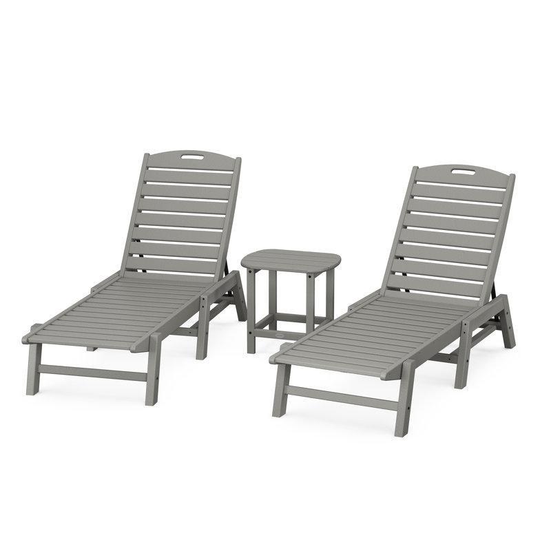 Arduvaz Grisi HDPE 3 Parça Katlanabilir ve Ayarlanabilir Şezlong Seti - 171387