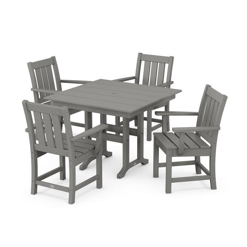 Arduvaz Grisi Polietilen Şemsiye Delikli 4 Kişilik Bahçe Masa Takımı - 96x96 cm - 214683