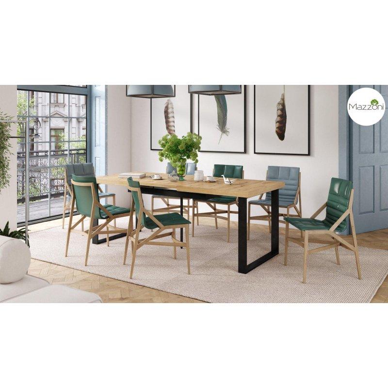 Artizan Meşe ve Mat Siyah Açılabilir Bohem Yemek Masası - 160-310 cm - 236407