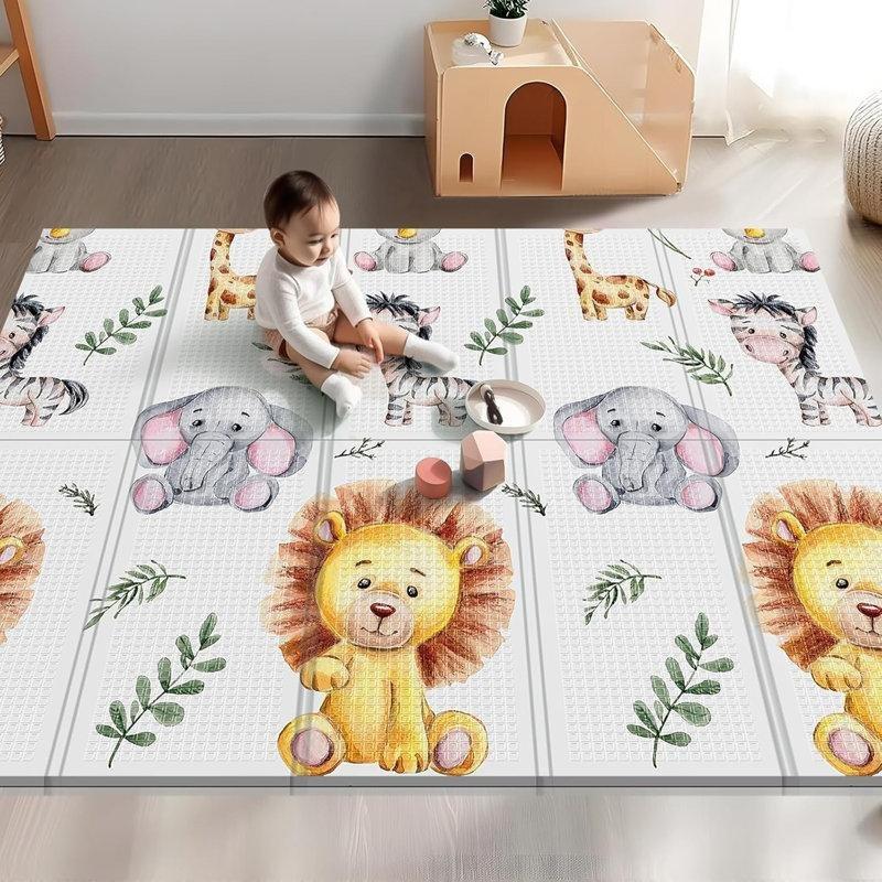 Aslan Desenli Katlanabilir Su Geçirmez XPE Köpük Oyun Halısı - 150x181 cm - 182488