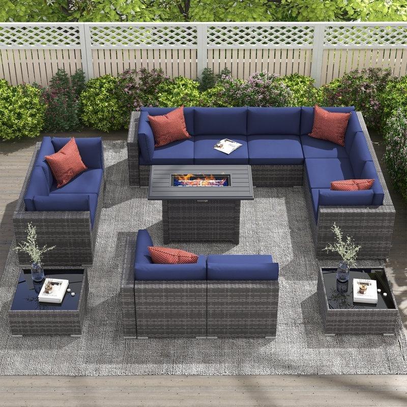Ateş Çukurlu Modüler Rattan 10 Kişilik Bahçe Takımı - 212188