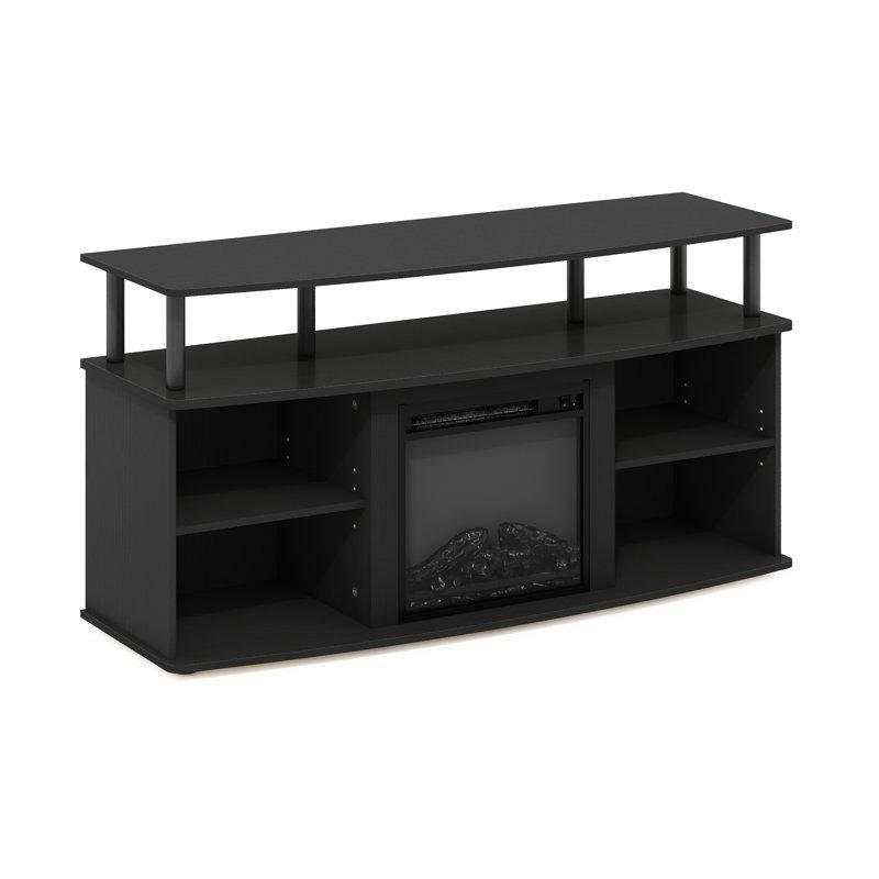 Ayarlanabilir Raflı Beyaz Şömineli TV Ünitesi - 120 cm - 220430