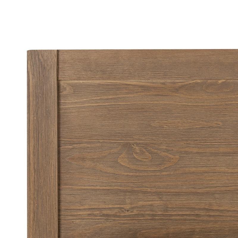 Bal Rengi Masif Çam Ahşap Panelli Başlıklı Alçak Platform Bohem Yatak - 206x221 cm - 181778
