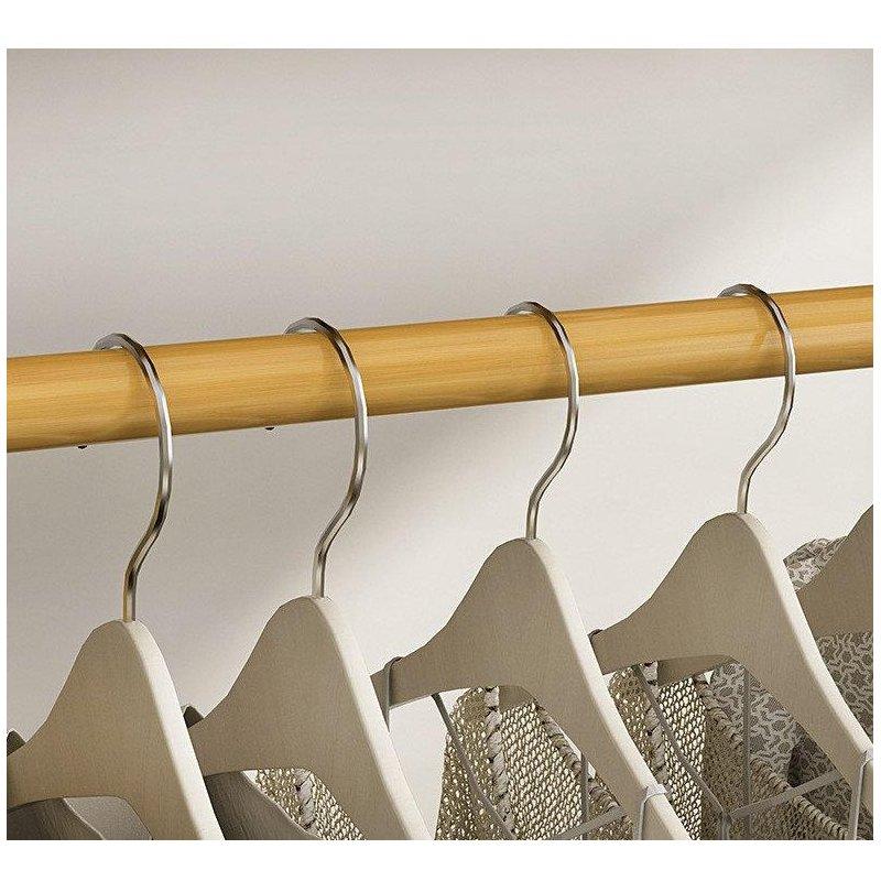 Bambu Çift Askılı Raflı Tekerlekli Ayaklı Askılık - 131 cm - 165451