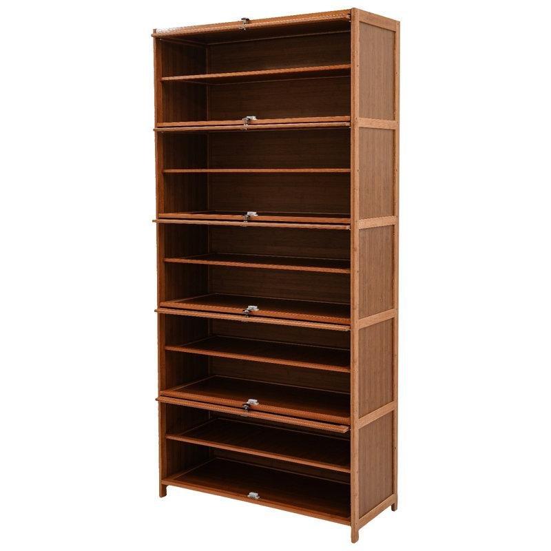 Bambu Düşer Kapaklı 10 Katlı Raflı Ayakkabılık - 81x33x173 cm - 229357