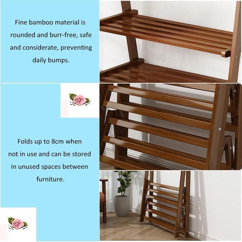 Bambu Katlanabilir 2 Raflı Ayaklı Askılık - 117x161 cm - 165541