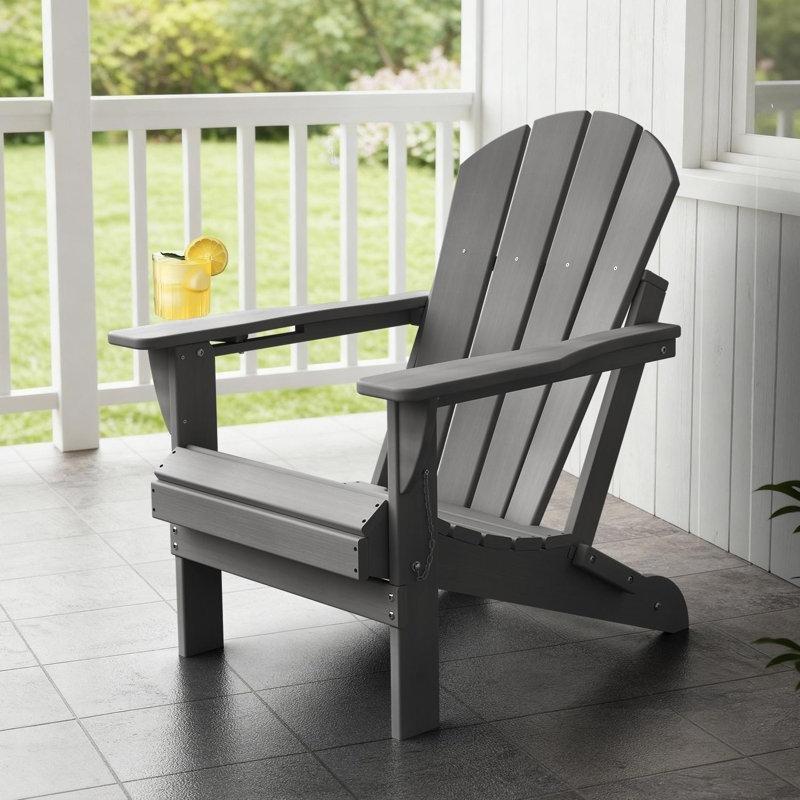 Bardaklıklı Katlanır HDPE Adirondack Bahçe Sandalyesi - 173969
