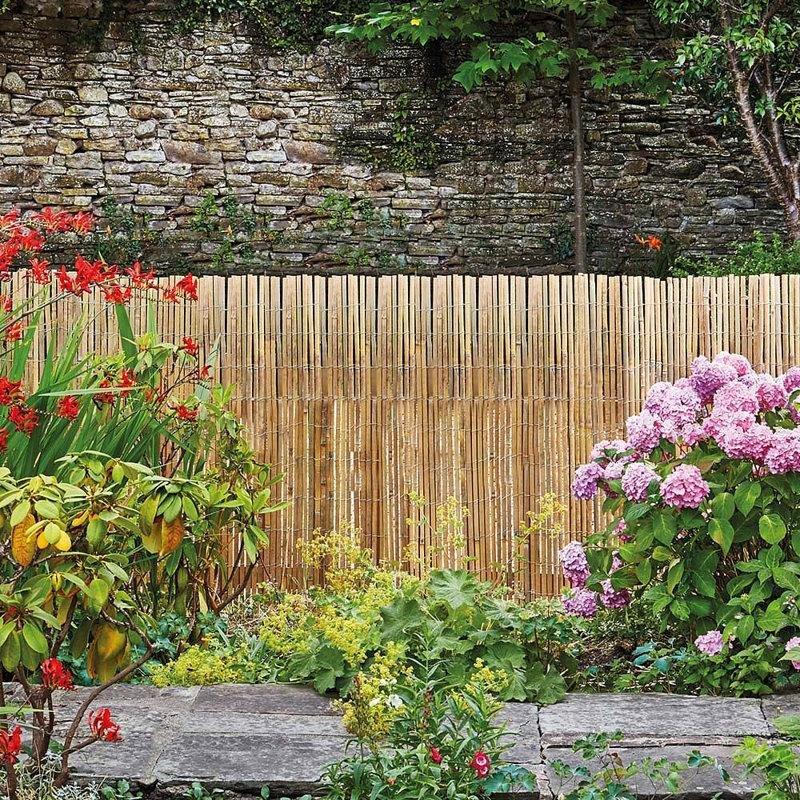 Bej Bambu Rulo Siyah Naylon Telli Balkon Çiti - 61x427 cm - 174553