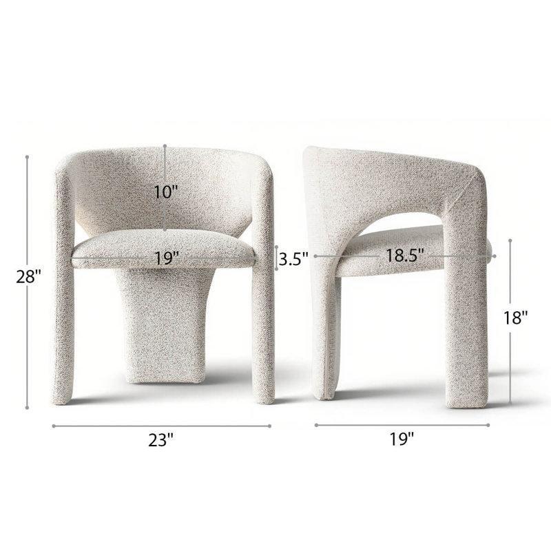 Bej Bukle Kumaş Sırtlı Modern Makyaj Masası Pufu - 233598