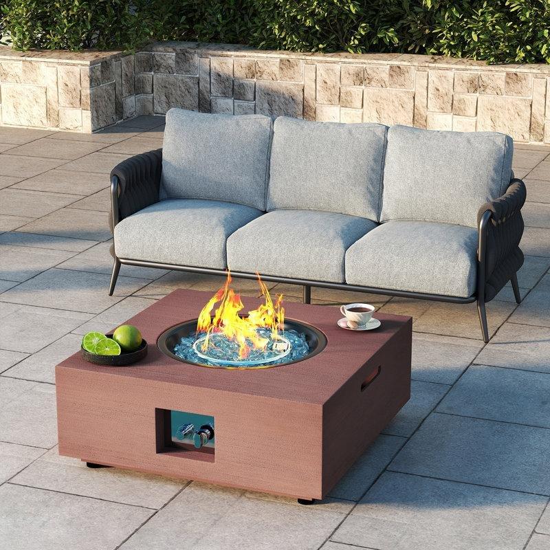 Bej Çelik 40.000 BTU Elektronik Ateşlemeli Elektrikli Şömine - 72x72 cm - 183719