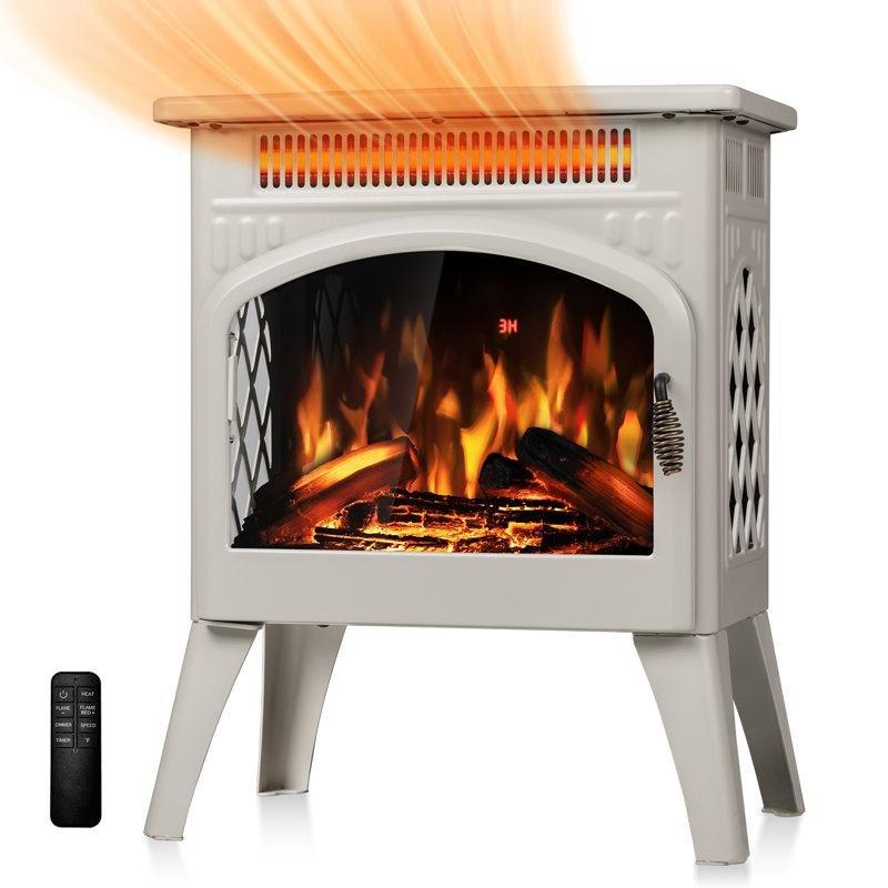 Bej Demir Katedral Tasarımlı Uzaktan Kumandalı Portatif Elektrikli Şömine - 42x25x53 cm - 184008