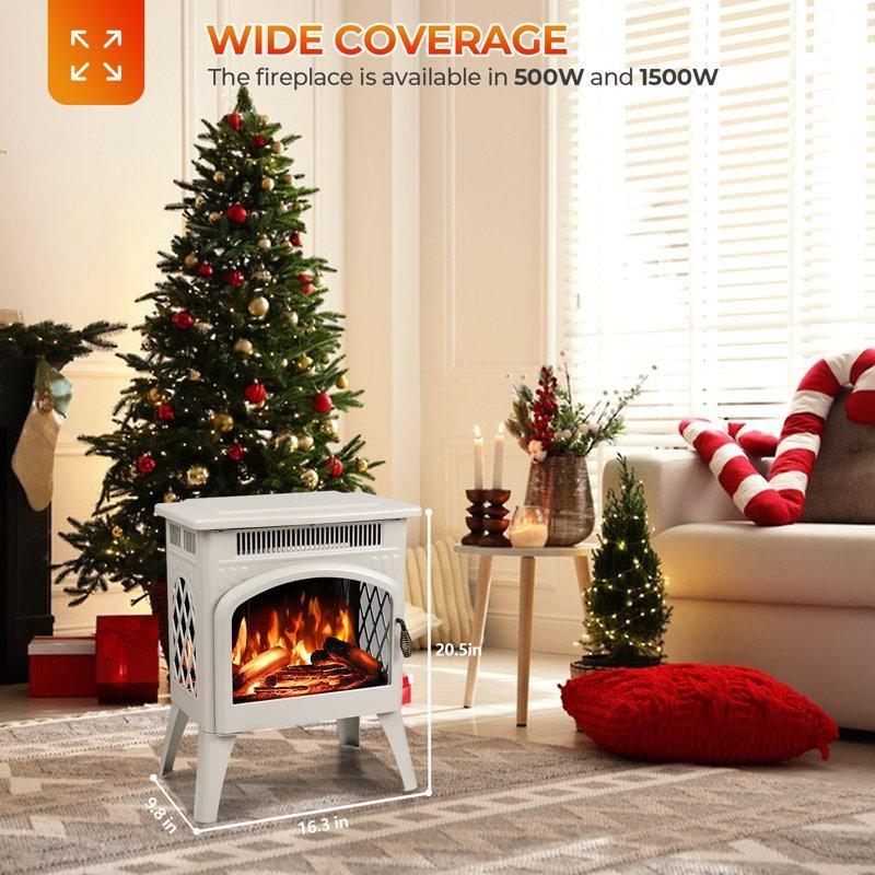 Bej Demir Katedral Tasarımlı Uzaktan Kumandalı Portatif Elektrikli Şömine - 42x25x53 cm - 184008