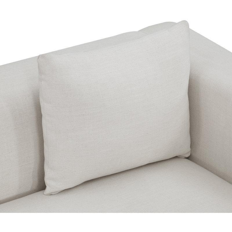 Bej Keten Dokulu Kumaş Masif Ahşap Ayaklı İkili Koltuk - 171x92x73 cm - 205404