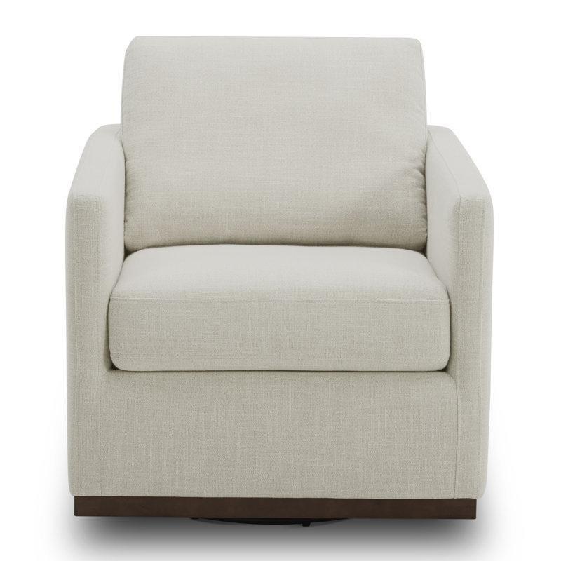 Bej Keten Döner Tekli Koltuk - 2li Set - 205021