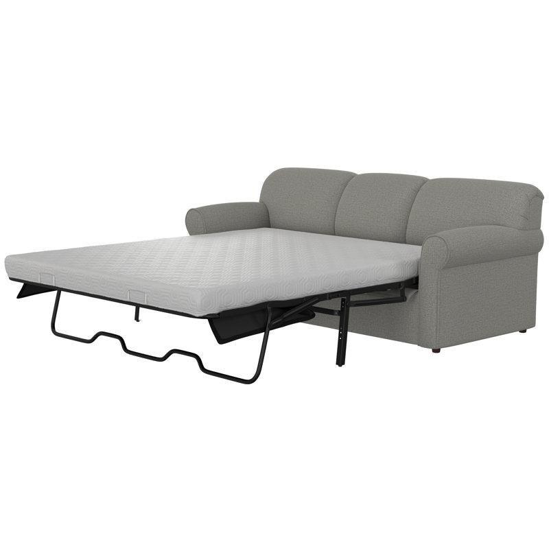 Bej Masif Ahşap İskeletli Kıvrımlı Kollu Yataklı Koltuk - 201 cm - 195784
