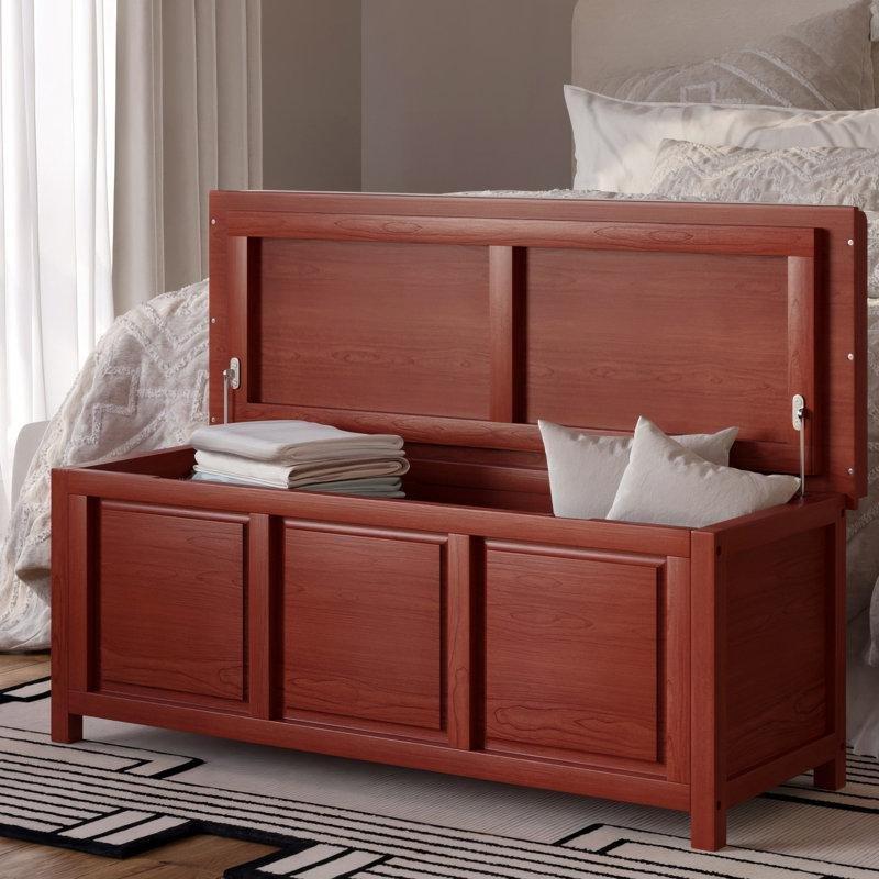 Bej Masif Çam Ahşap Sandıklı Sırtlı Tepsili Bench - 115 cm - 164497