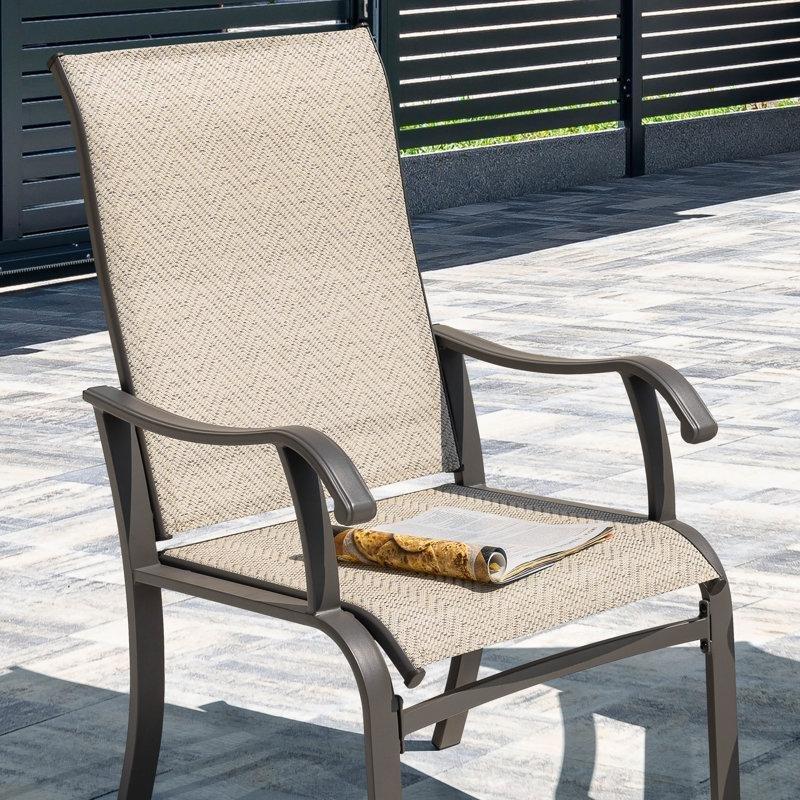 Bej Metal Ergonomik Kollu Bahçe Sandalyesi 2li Set - 173331