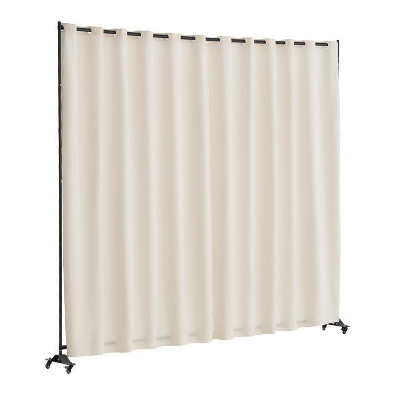 Bej Metal Tekerlekli Portatif Tek Panel Paravan - 309x246 cm - 184924
