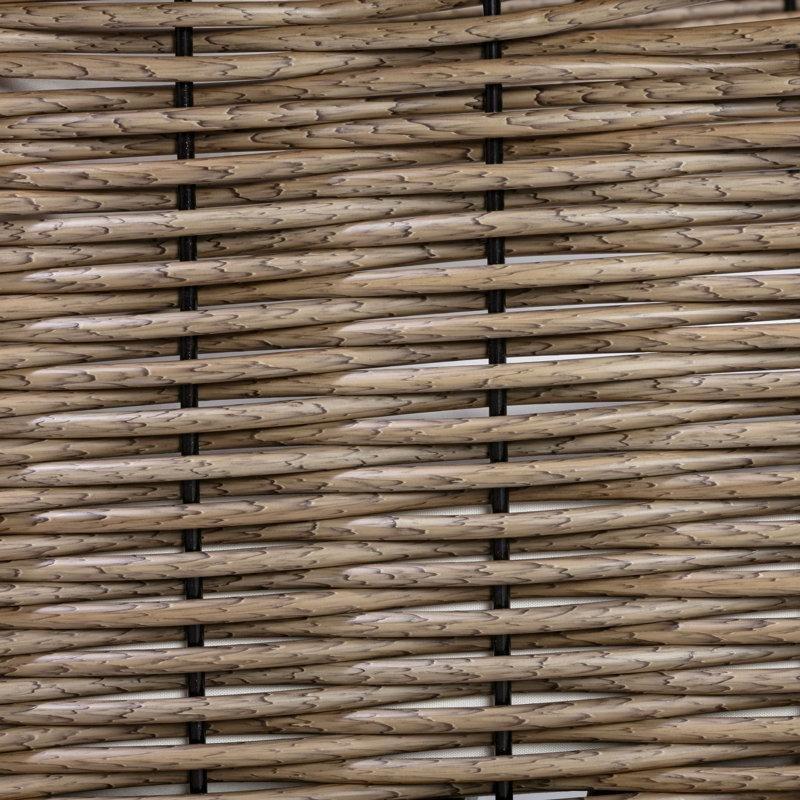 Bej Minderli Masif Akasya Ağacı ve El Örgüsü Rattan 4 Parça Bahçe Takımı - 210927