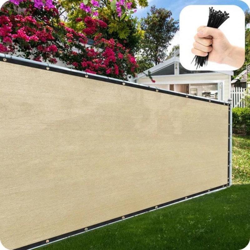 Bej Polietilen UV Korumalı Suya Dayanıklı Nefes Alabilir Balkon Çiti - 122x2530 cm - 174666